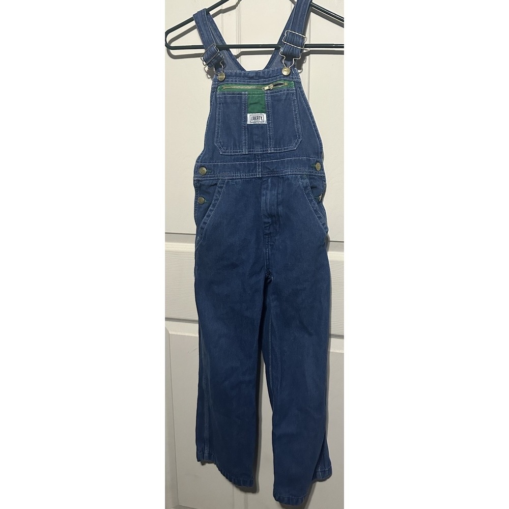 Liberty Blue Denim Jean Overalls Size Youth 8 Regular, New With Tags